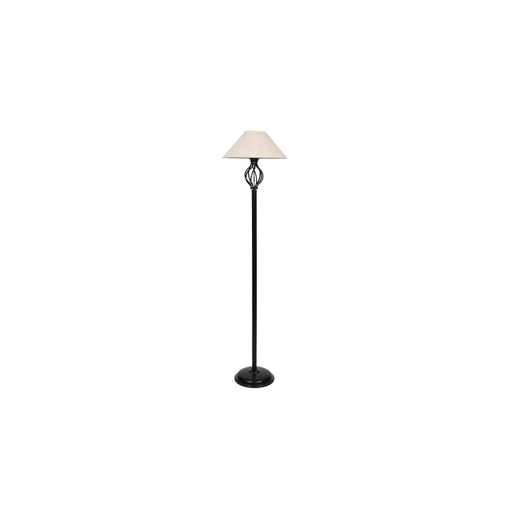 Izzie Black Cotton Shade Floor Lamp