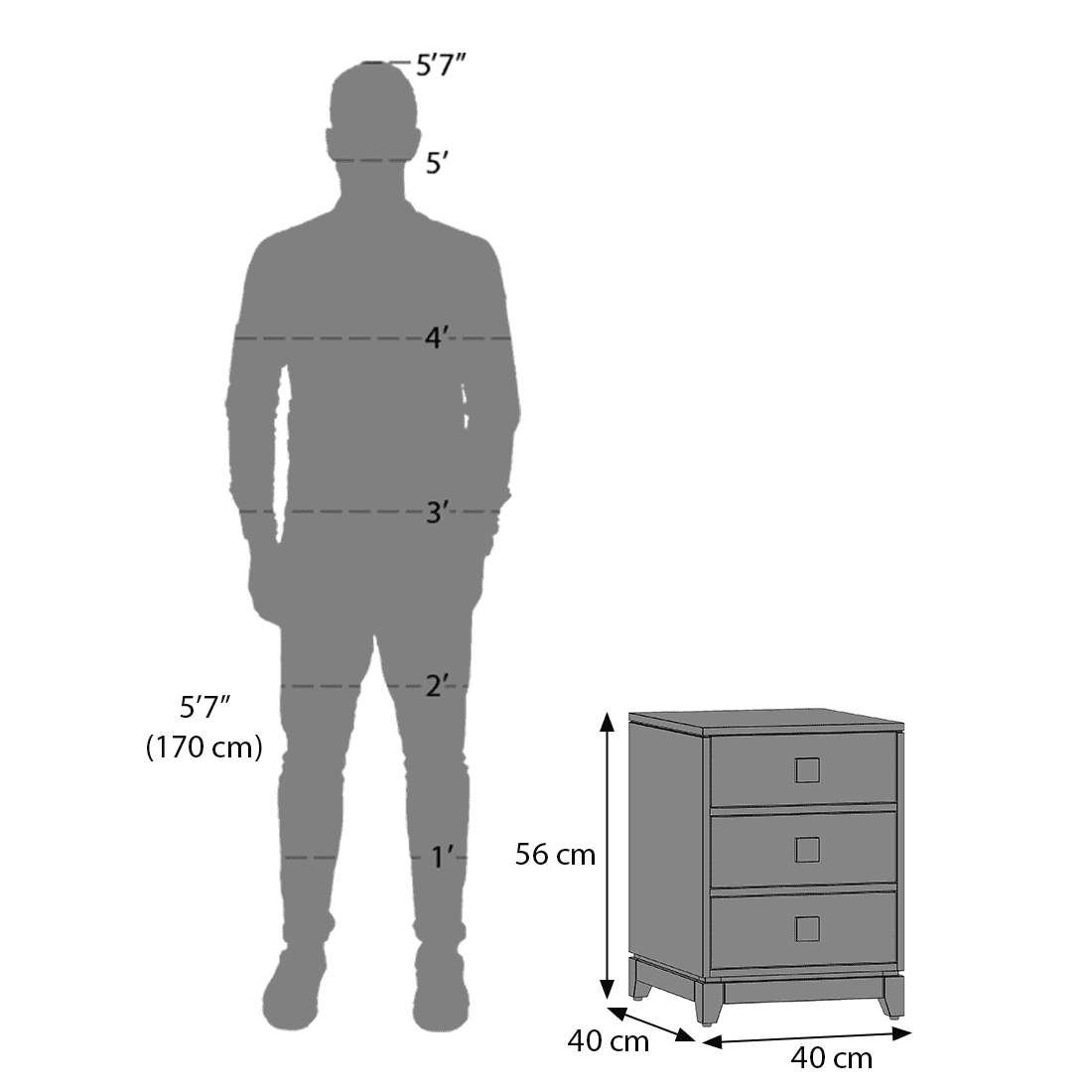 Magellan Solid Wood Bedside Table in Teak Finish