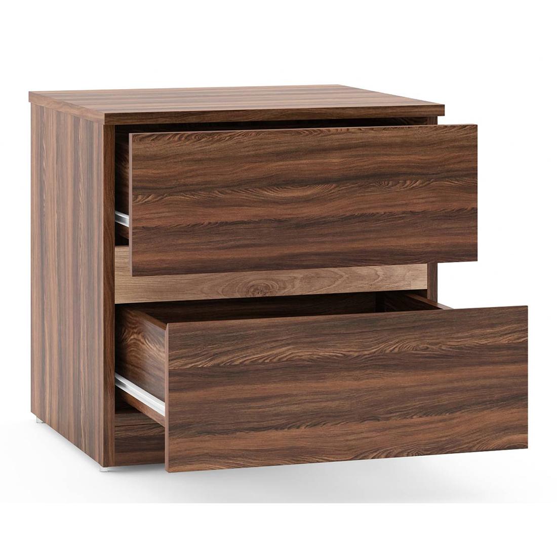 Rodrigues Bedside Table 2 Drawer Rolex Brown Colour