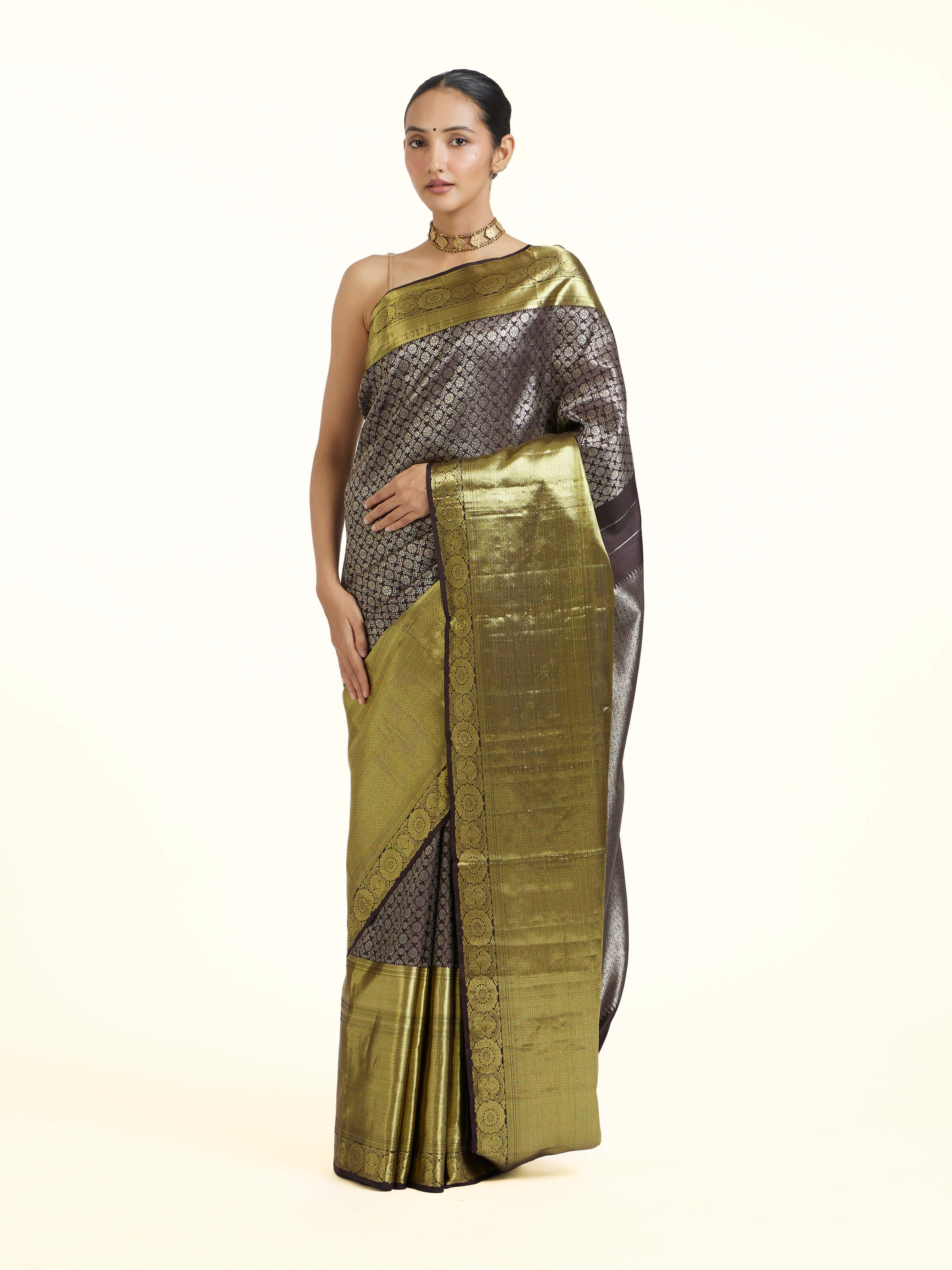 Black Silk Handloom Zari Saree