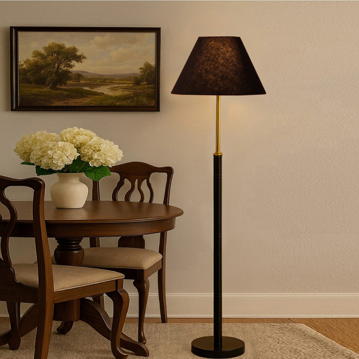 Devansh Wood & Metal Floor Lamp