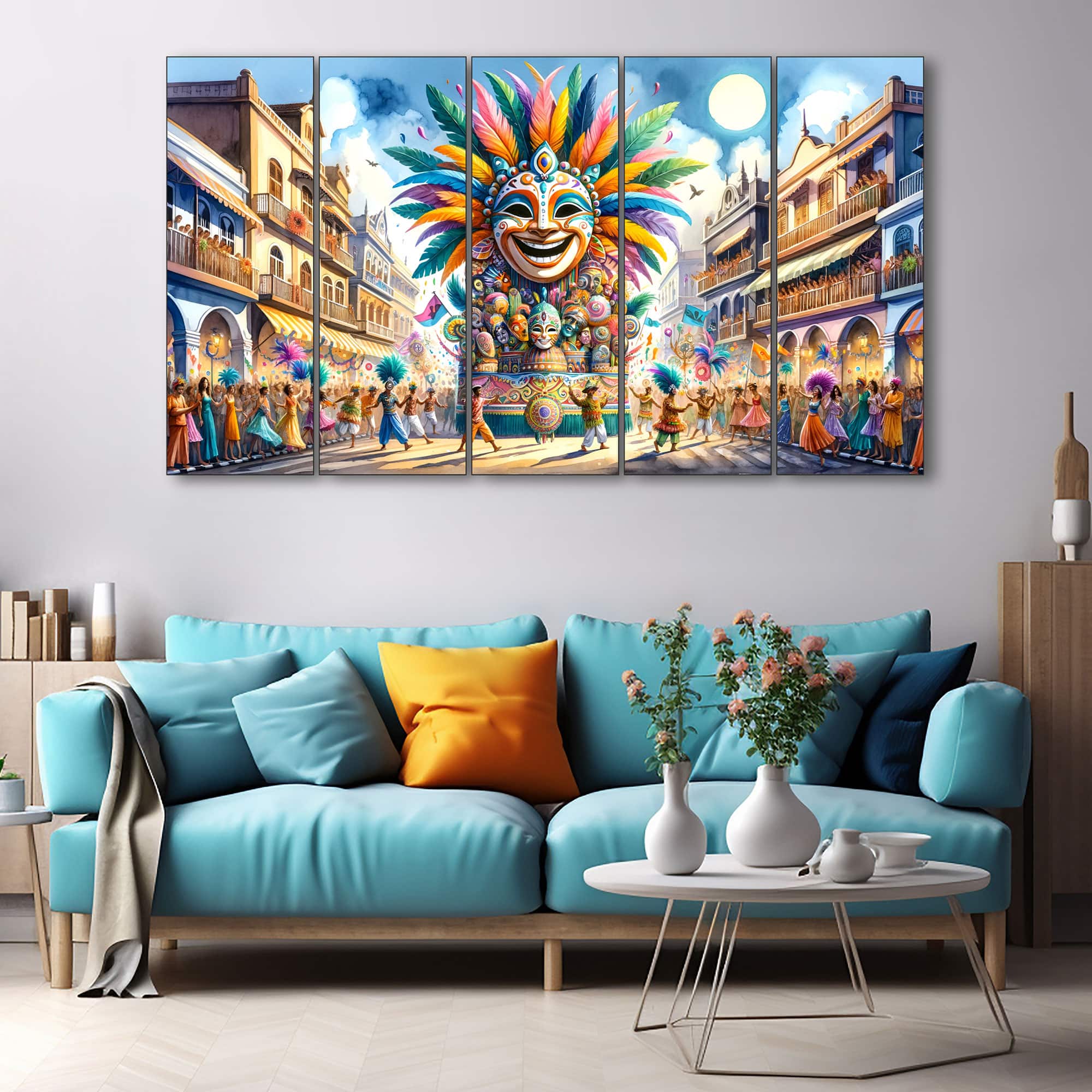 The Castle Decor Carnival Art Wall Painting Wooden Framed 27x48 Inch (Style 2) - The Castle Decor