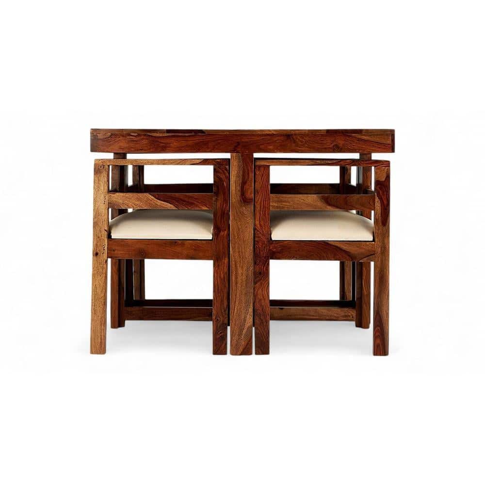 Kingston Sheesham Wood Accent 4 Seater Dining Table Set
