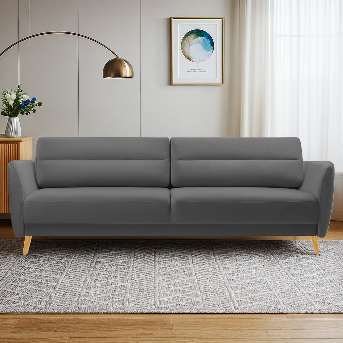 Rockson Fabric Sofa (Dark Grey)