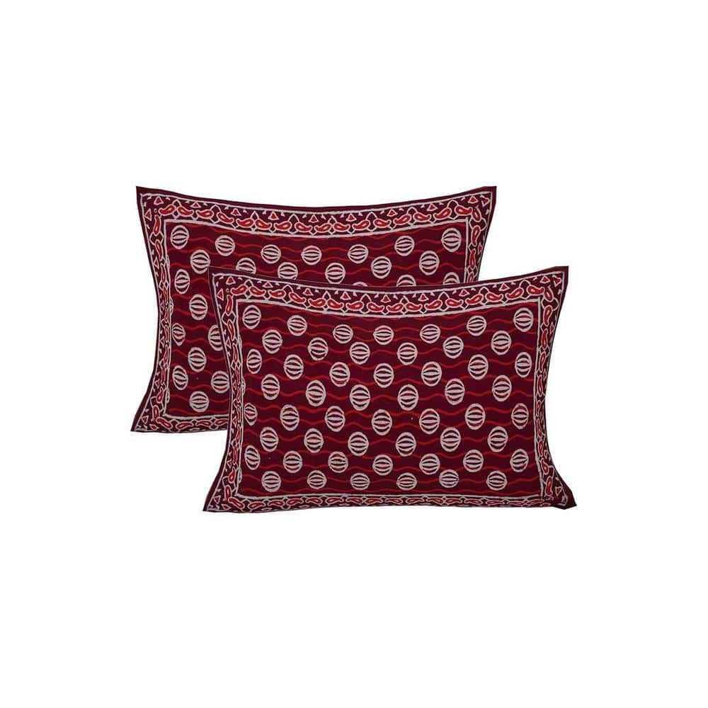 Wassim Multicolor Abstract 150 TC Cotton Double Size Bedsheet with 2 Pillow Covers