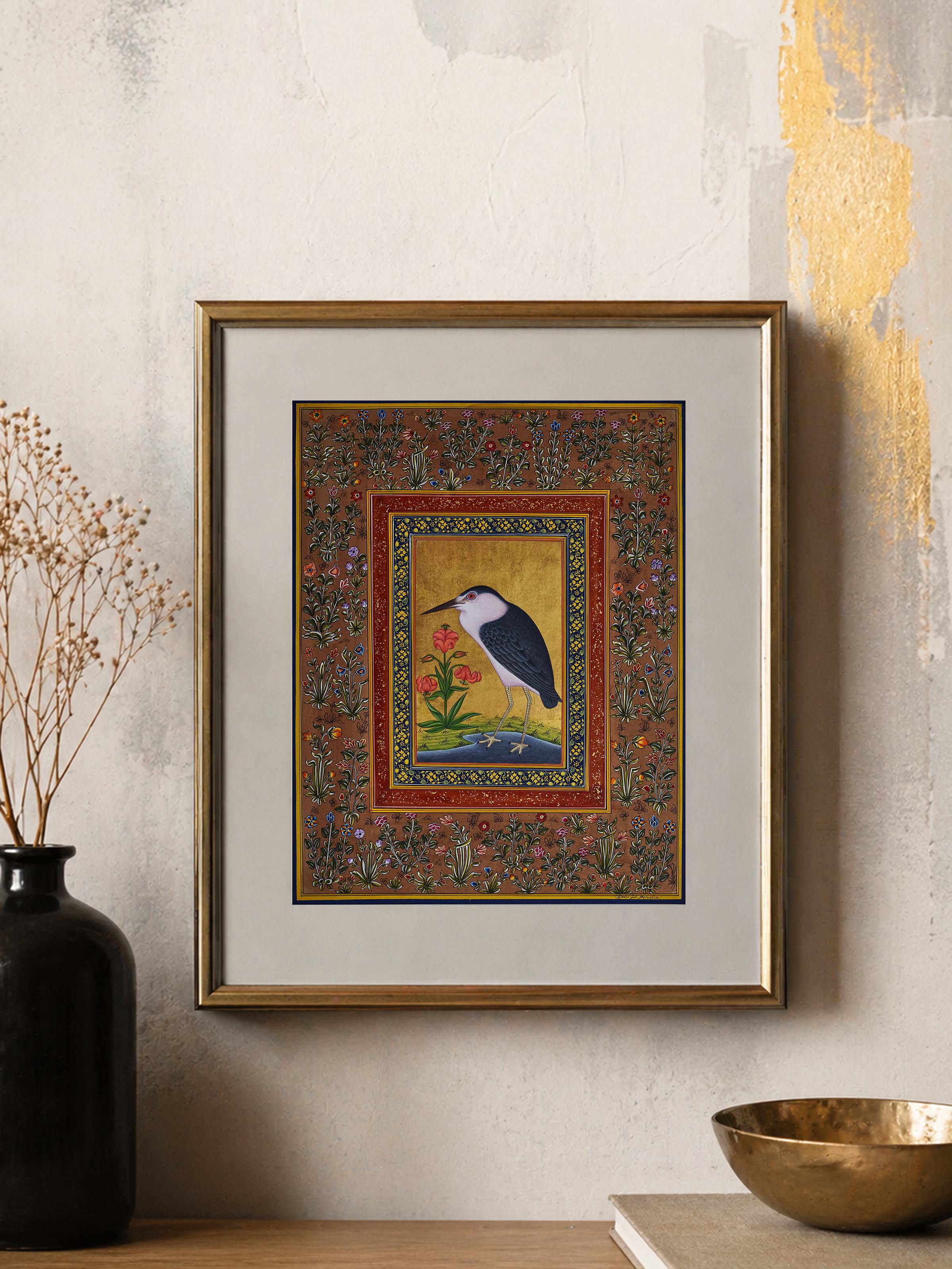 Left-side view of the Miniature Bird Painting