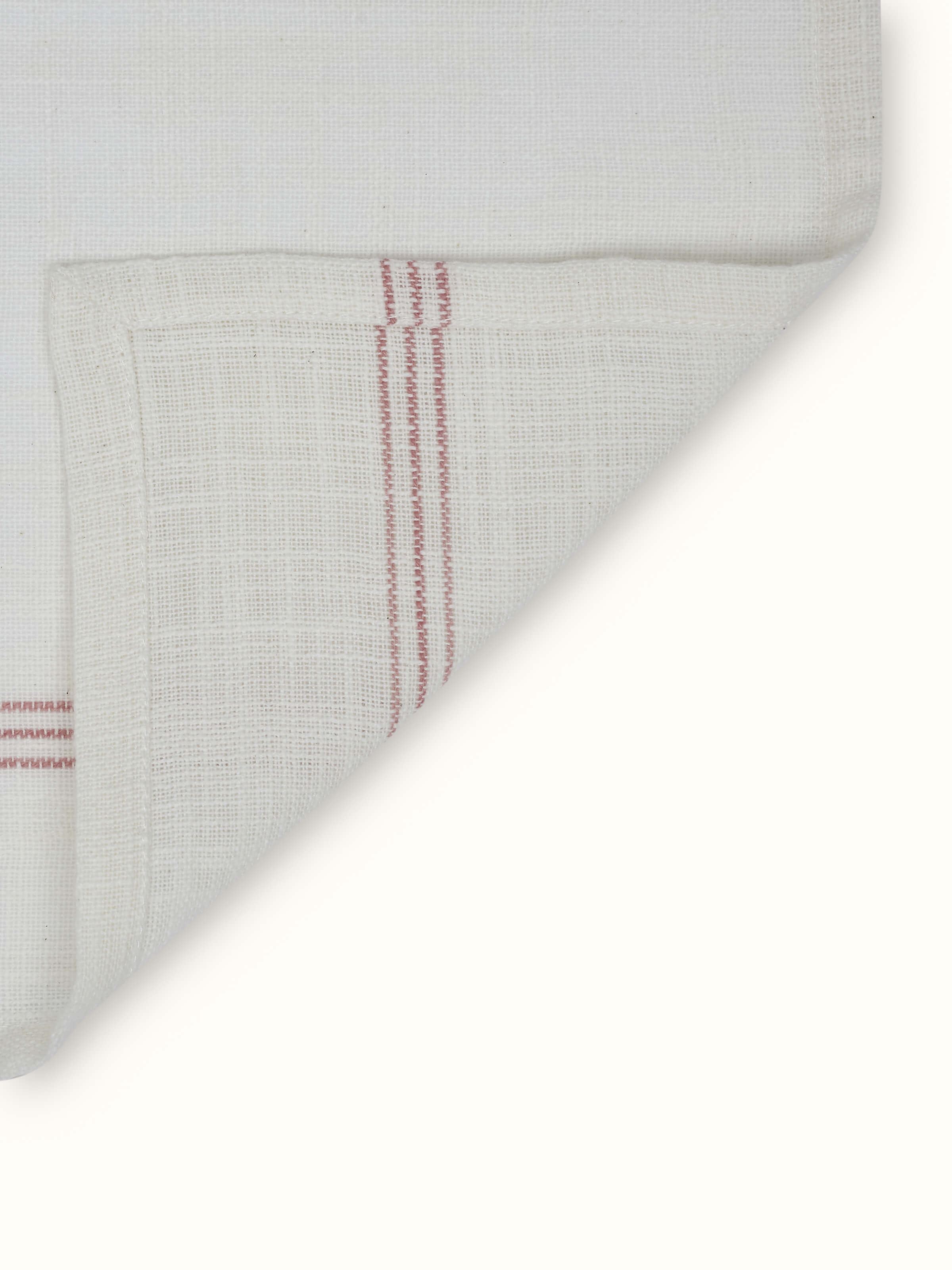 Arth White Stripe Cotton Handloom Dinner Napkins (6 Pcs)