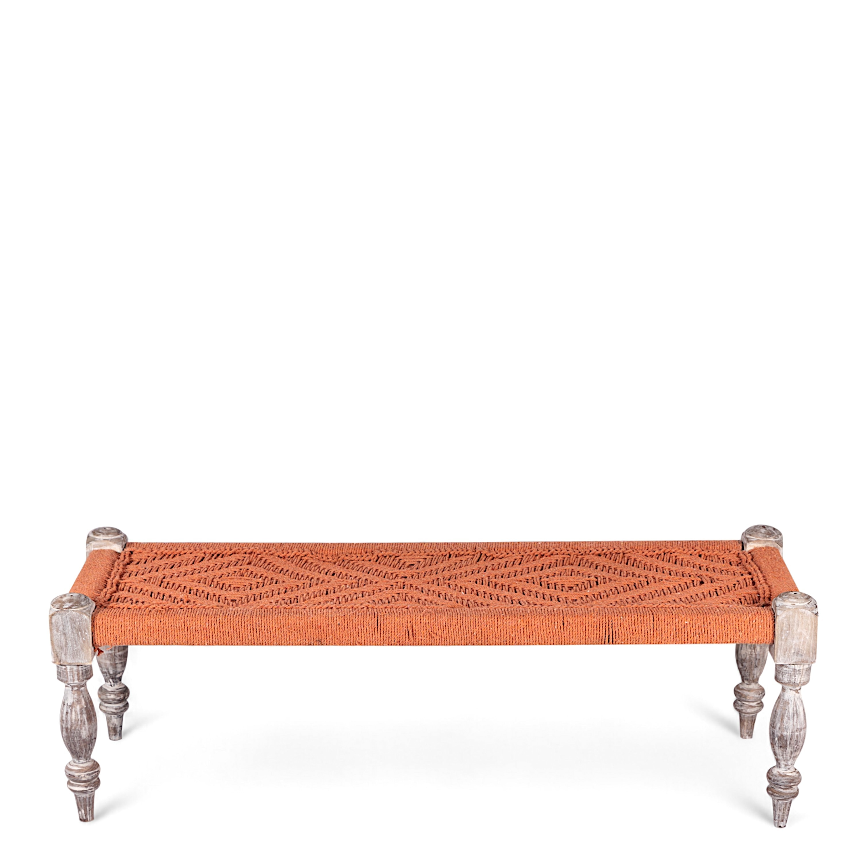 Hamilton Solid Wood Maachi Bench In Orange Canning