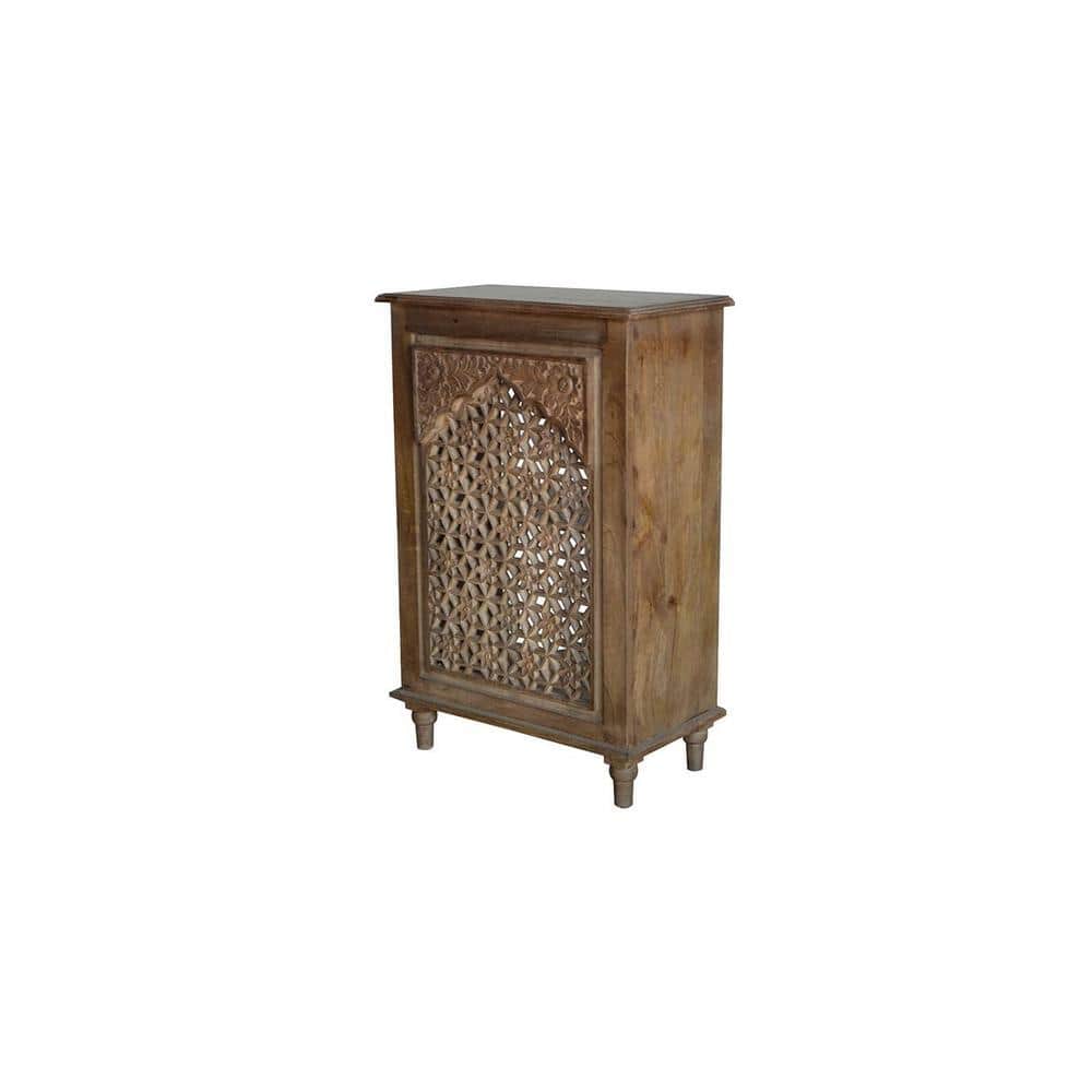 Linoy Solid Wood Carving Bedside Table