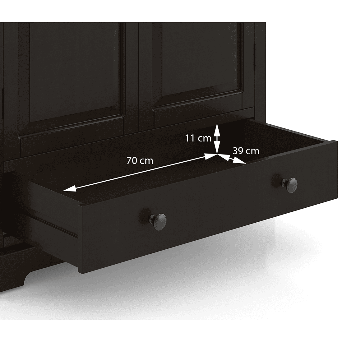 Alexandra 2 Door Wardrobe in American Walnut Finish