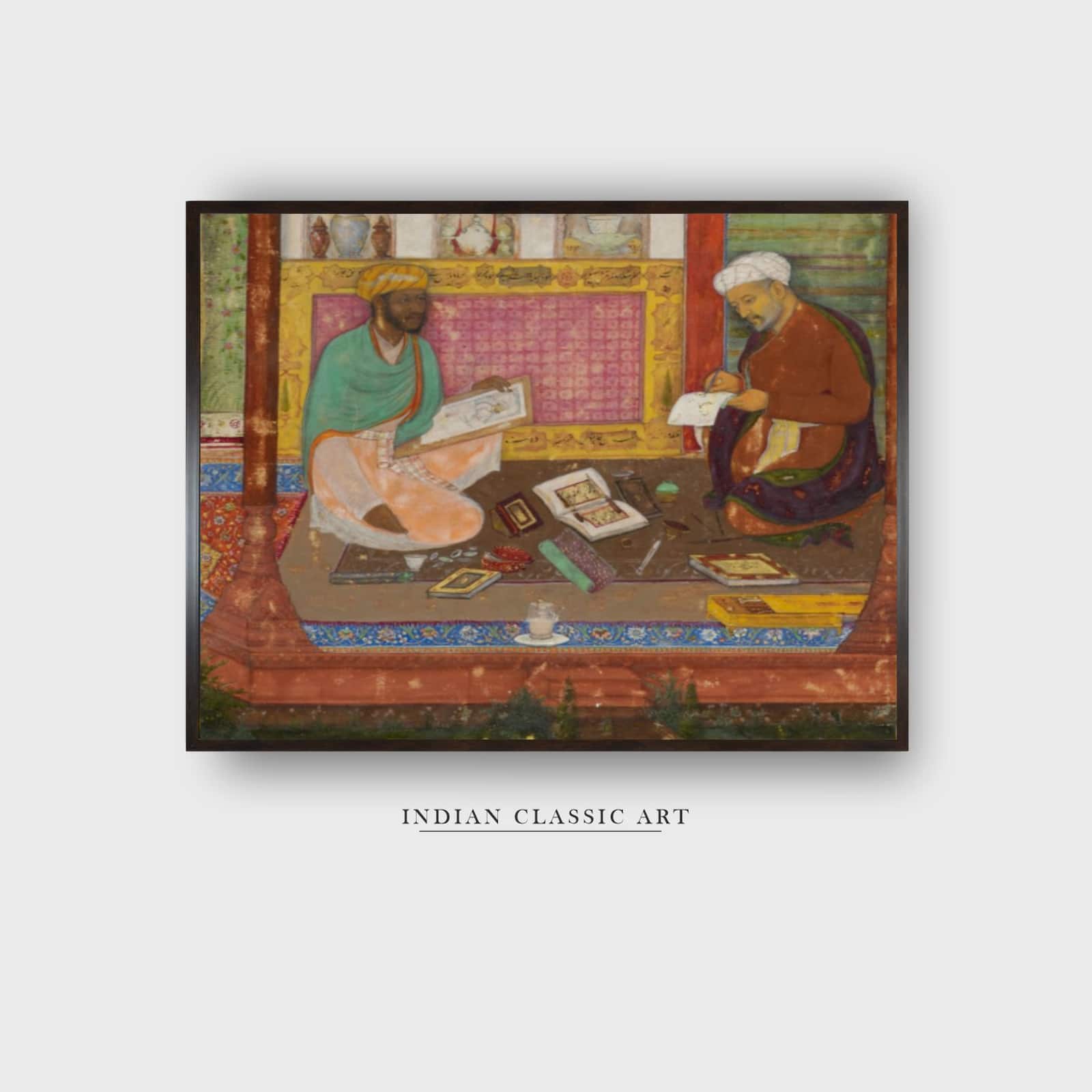 Colophon Portrait Khamsa Nizami Canvas Wall Prints Canvas Wall Prints Set of 2 Multicolor Matte