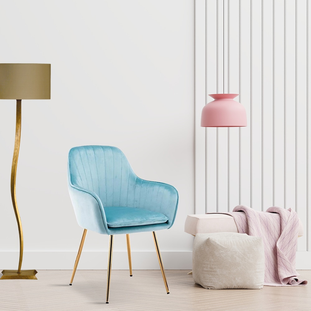 Megan Fabric Accent Chair in Blue Colour