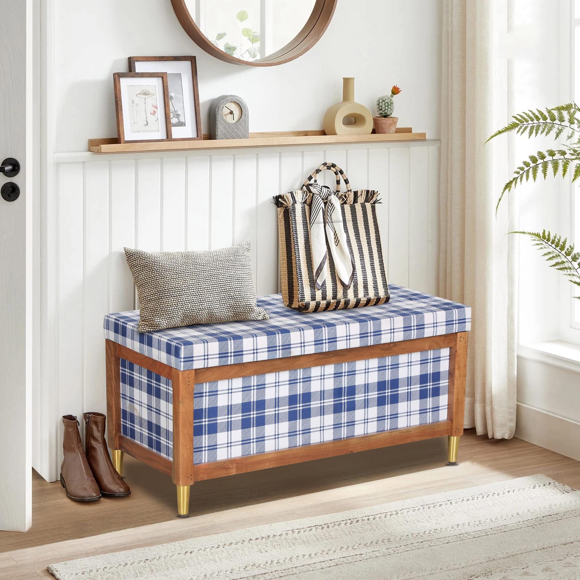 Harper Trunk In Blue Checks