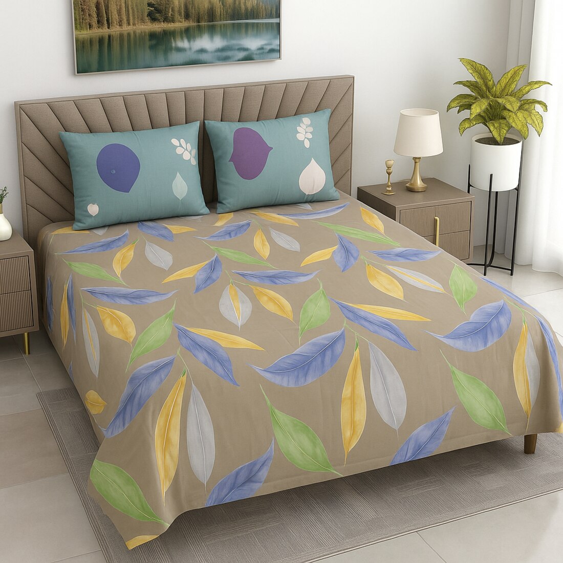 Threads Elegant Series Super Soft King Size flat Bedsheet 245 x275 cms - Threads