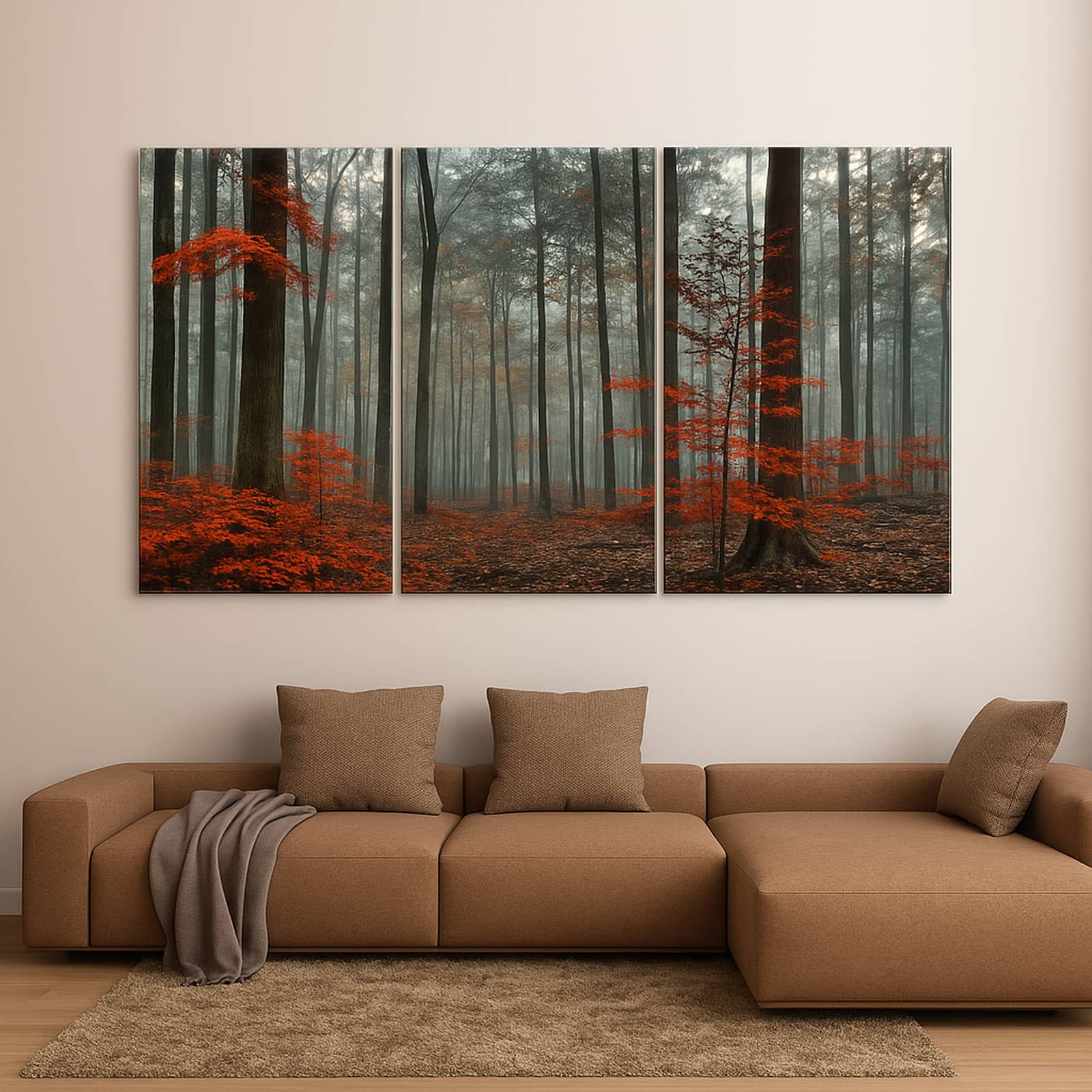Truss Pcs Orange Coloured White Generic Tableau Printed Canvas Wall Prints Set of 3 Multicolor Matte