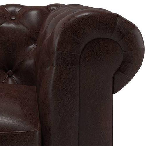 Winchester 3 Seater Half Leather Sofa in Chocolate Colour