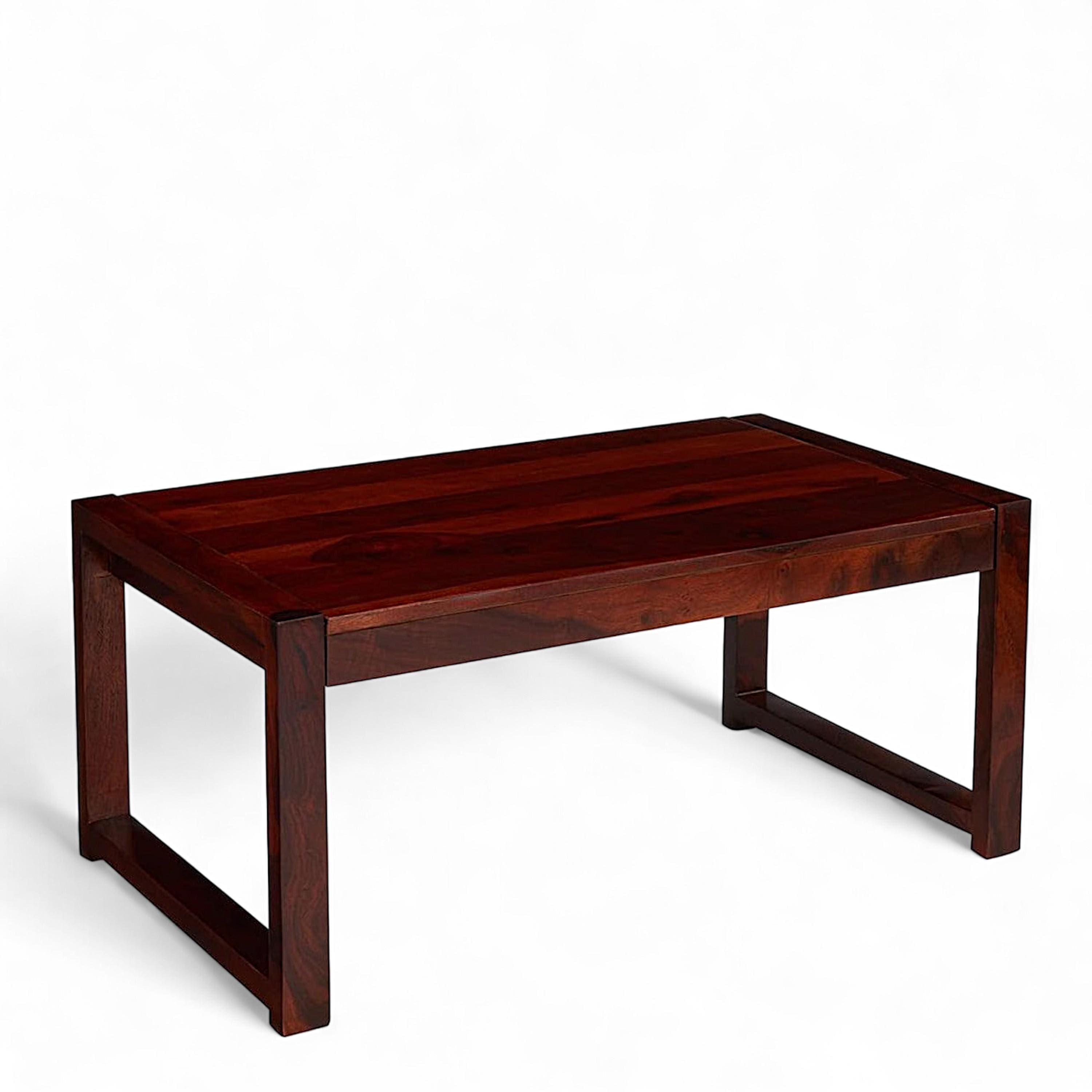 Hamstreet Sheesham Wood Contemporary Rectangle Coffee Table In Honey Finish
