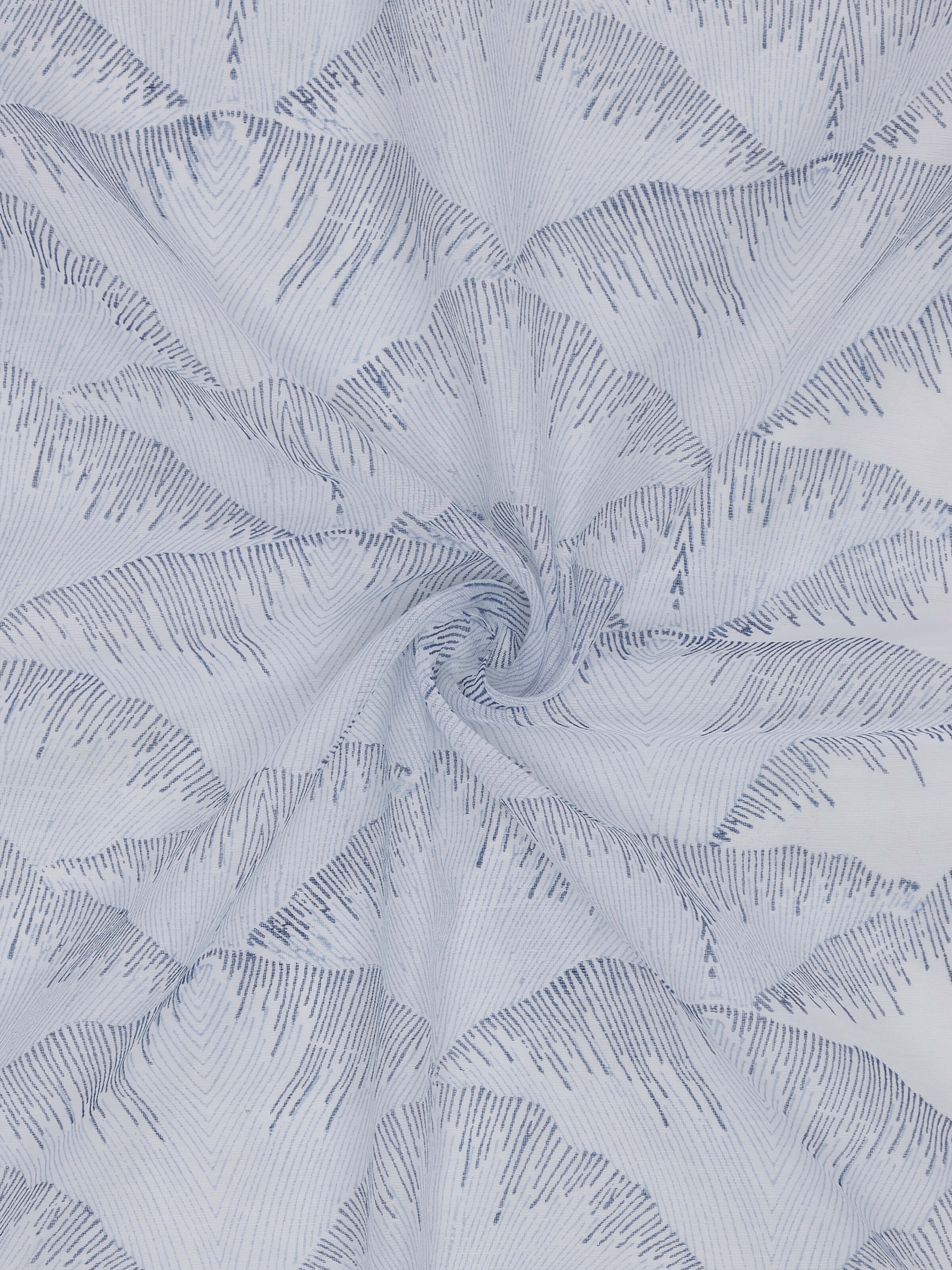 Parvat Indigo Cotton Silk Sanganeri Hand Block Printed Curtain (7 Ft)