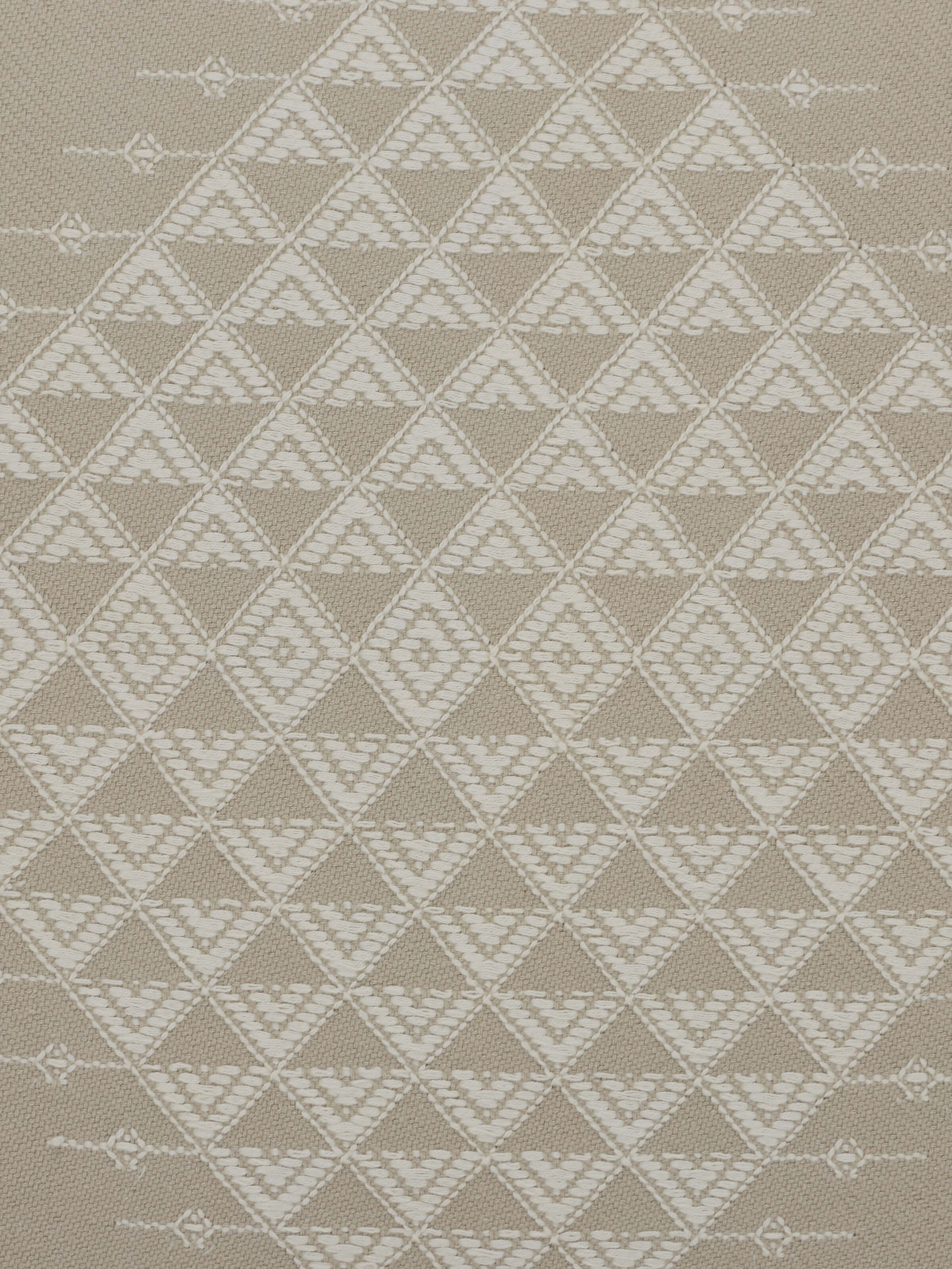 Godna Beige Diamond Buta Cotton Handwoven Pattu Cushion Cover