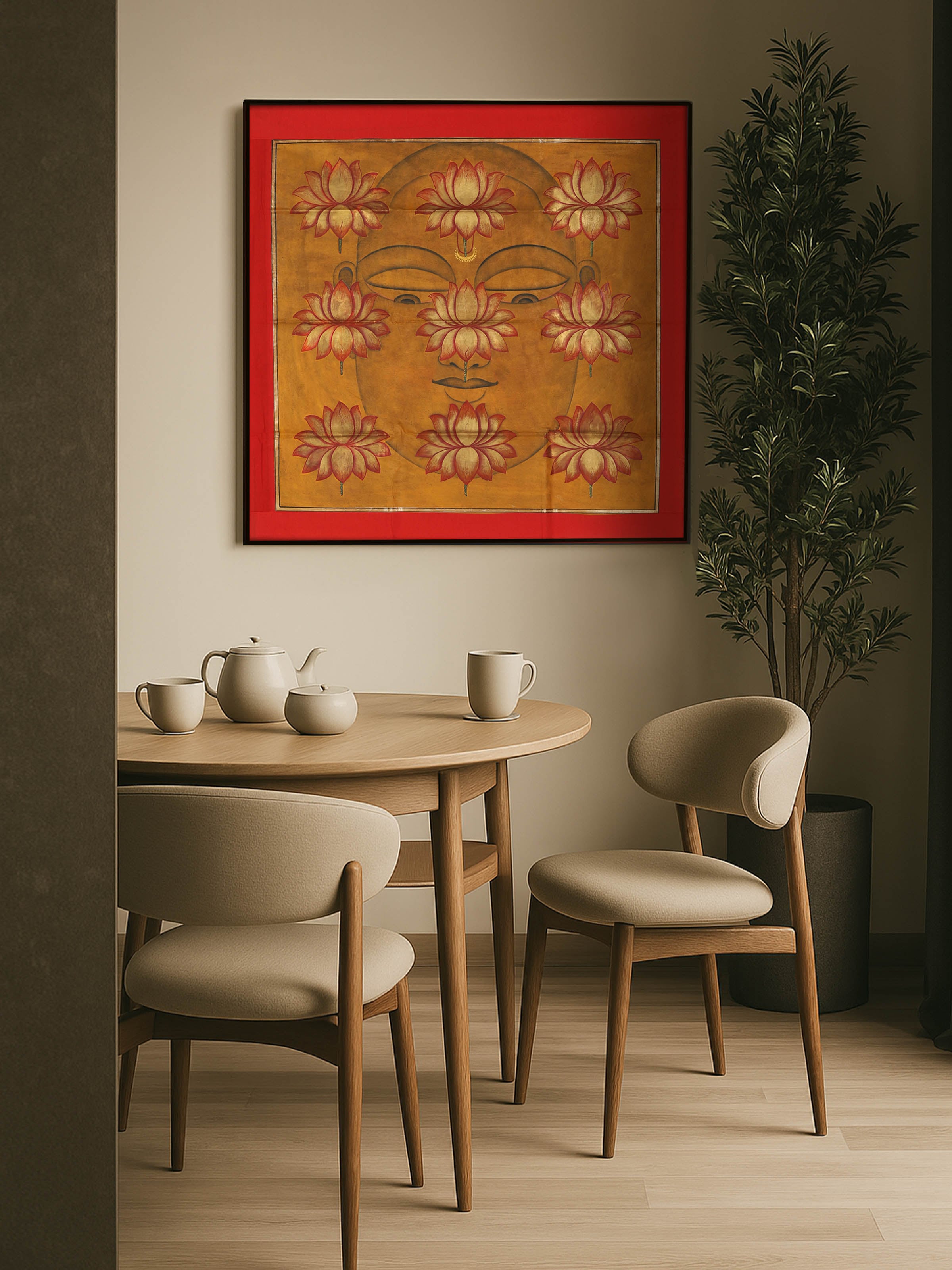 Lotus Veil Enlightenment Pichwai Painting