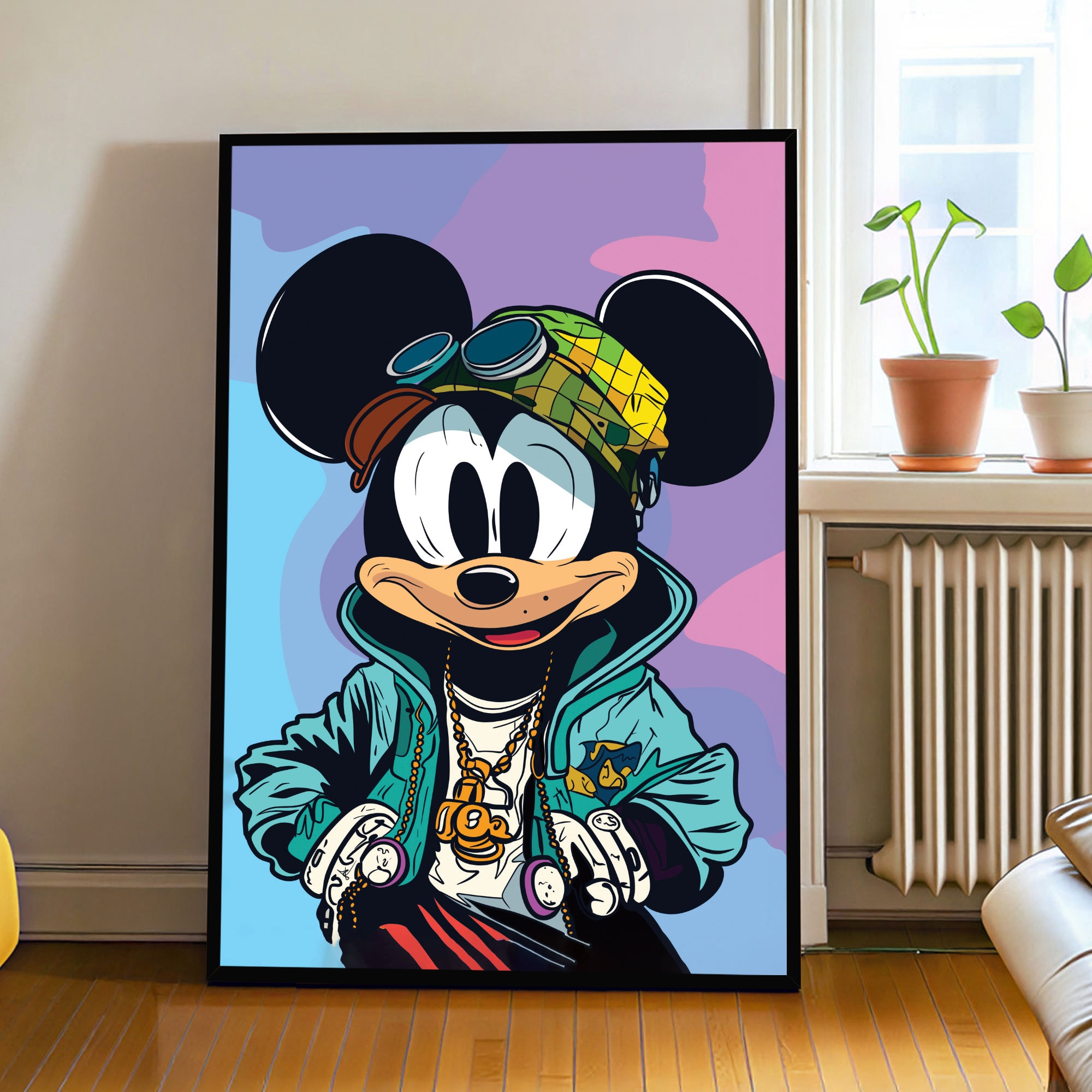 The Castle Decor Luxury Cartoon Street Style Wall Art Framed Painting 20x30 Inch