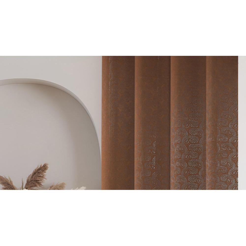 Floral Emboss Pack of 2 Blackout Window Curtains