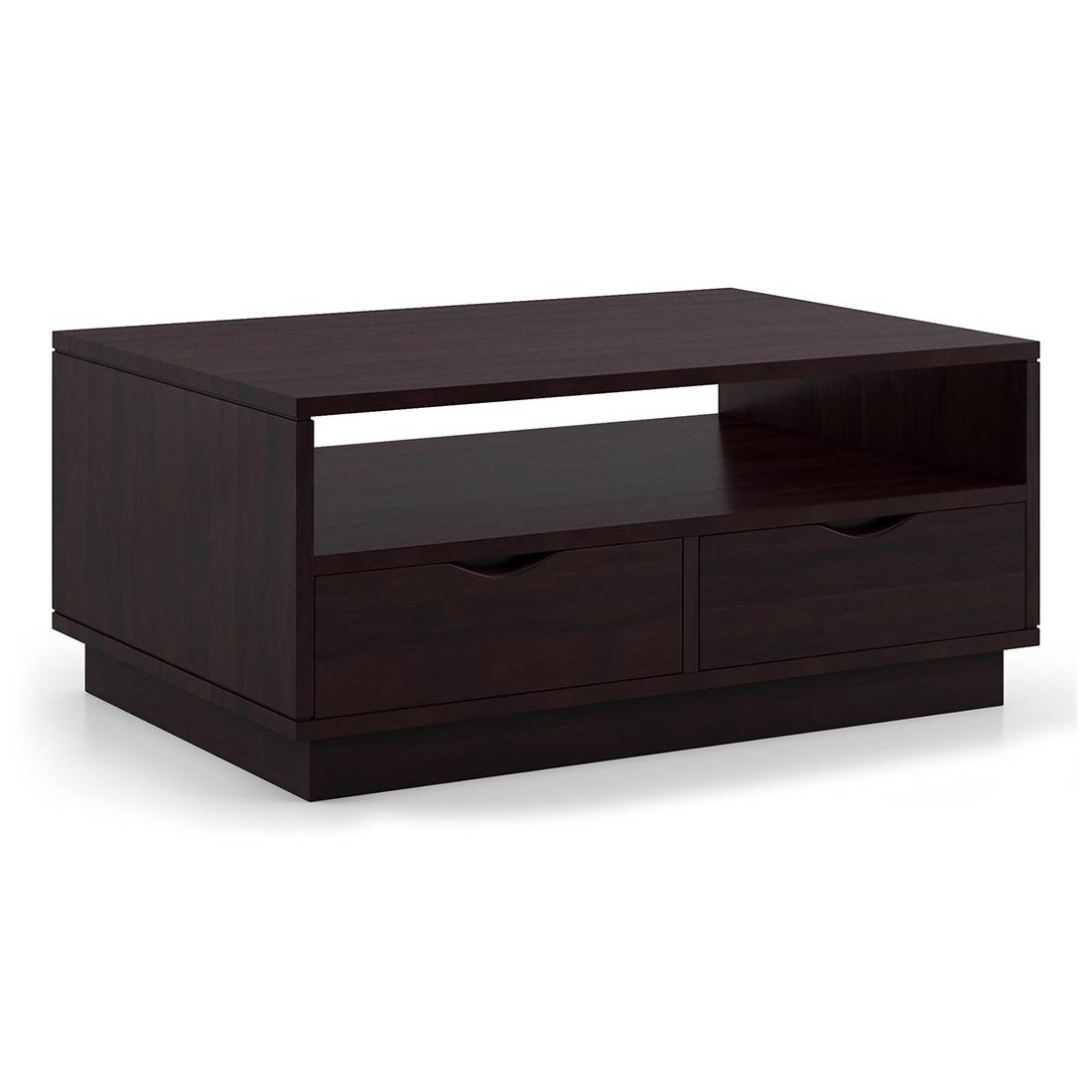 Zephyr Rectangular Solid Wood Coffee Table In Mahogany Finish