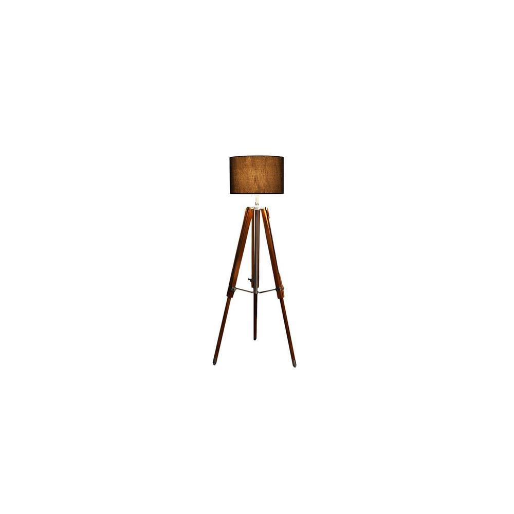 Remy Black Cotton Shade Floor Lamp