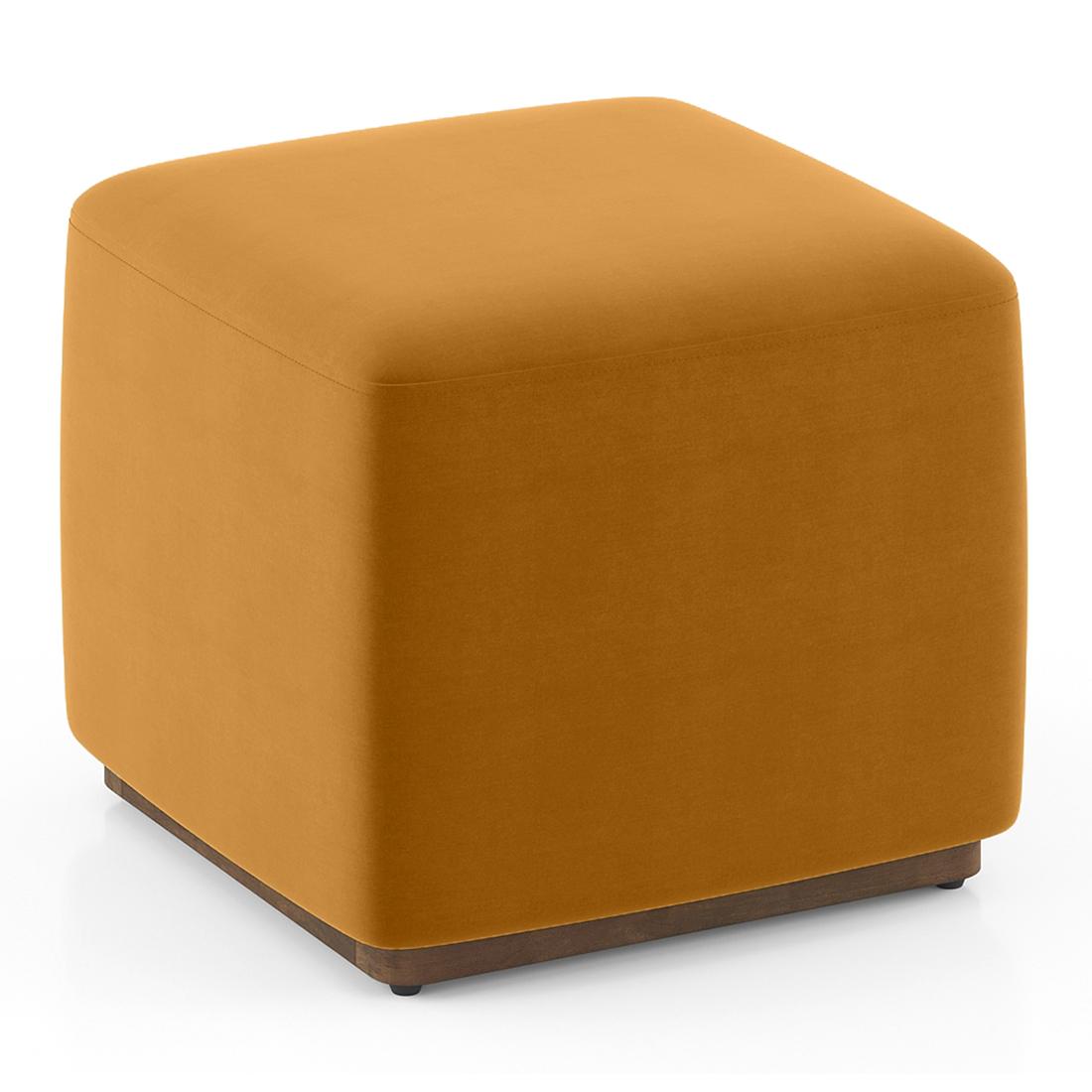 Tetra Square Solid Wood Coffee Table With Seats In Danish Walnut Finish In Multicolour Fabric