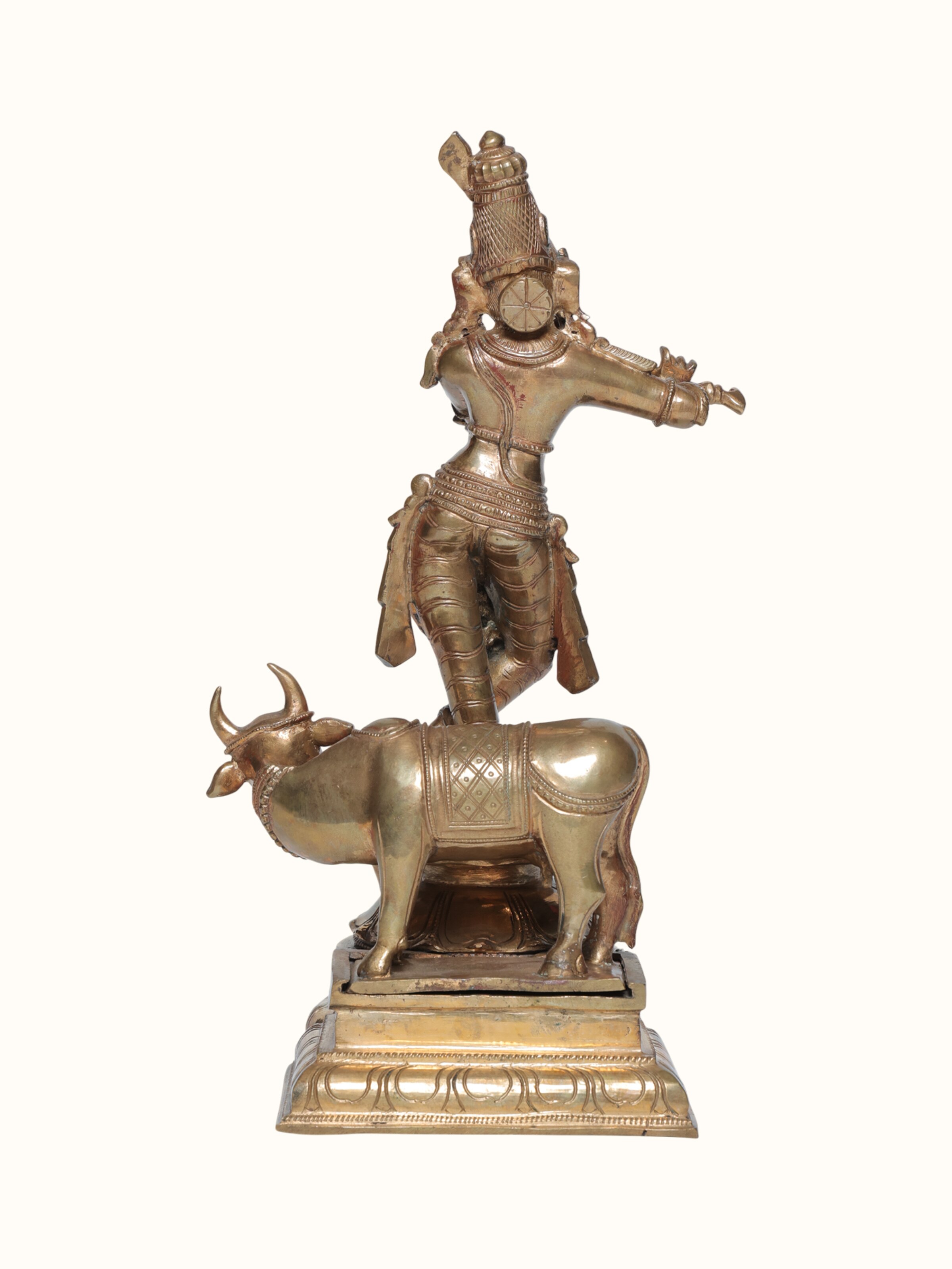 Bronze Cast Cow Krishna Idol
