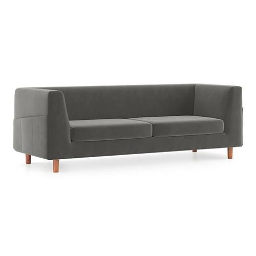 Rubik Luxe 3 Seater Fabric Sofa in Ash Grey Velvet Colour