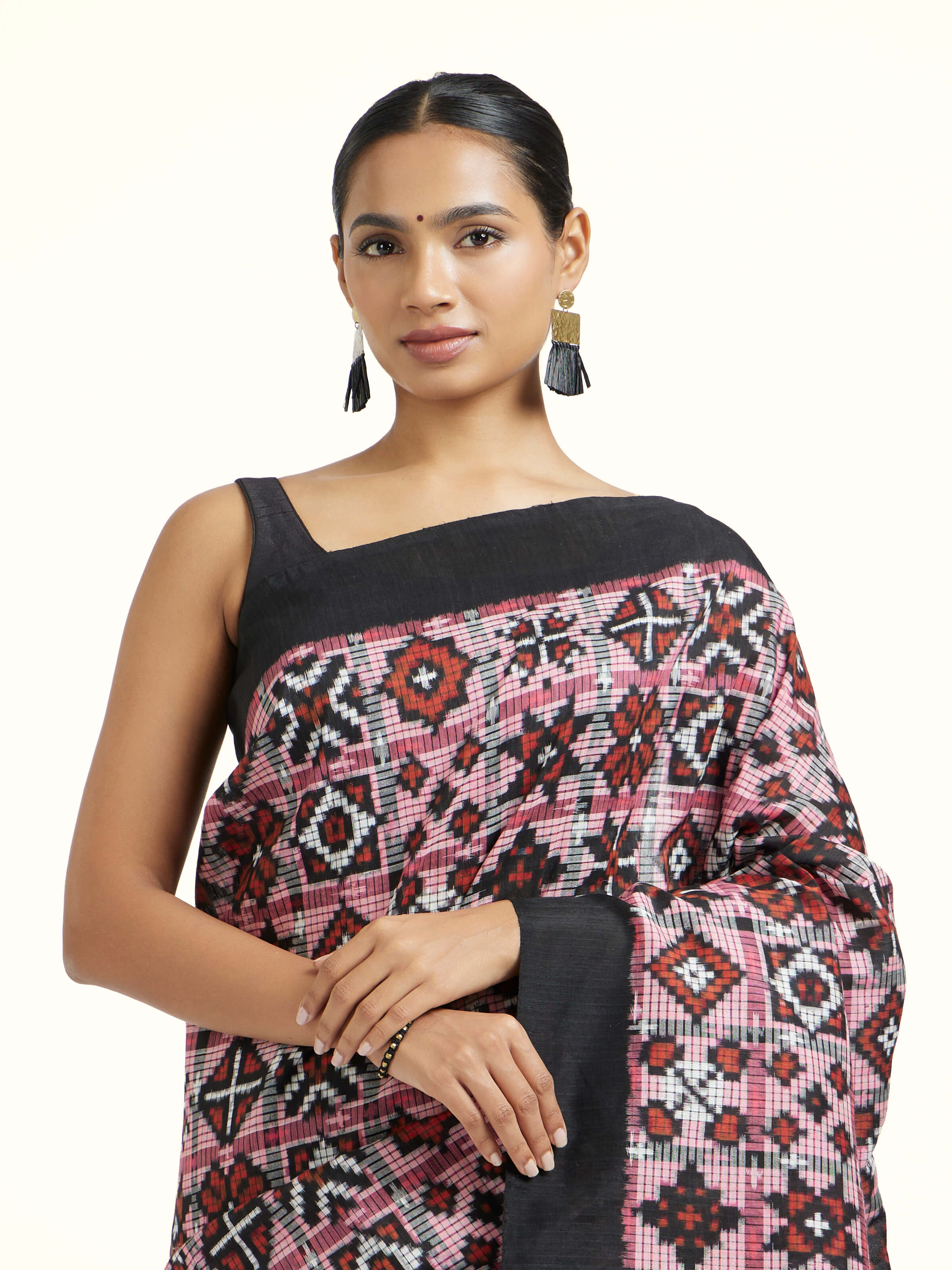 Multicolor Silk Pochampally Single Ikat Saree