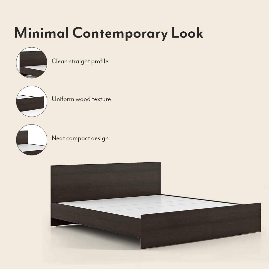 Zoey Engineered Wood King Size Bed In Dark Wenge Finish