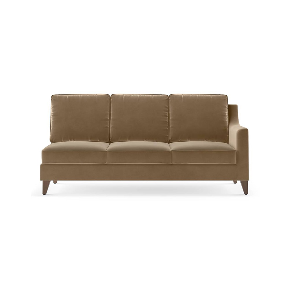 Abbey Sectional Sofa (Colour : Fawn Velvet, Cushion : Hard, Seater : Left Aligned 3 Seater + Left Aligned Chaise)