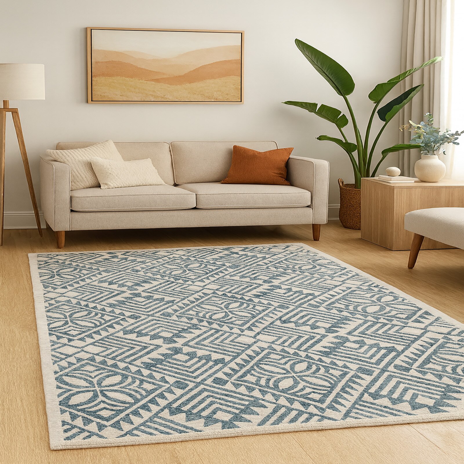 Indigo Lotus Carpet 5 X 7