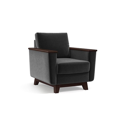 Corby Premium 1 Seater Fabric Sofa in Pebble Grey Colour