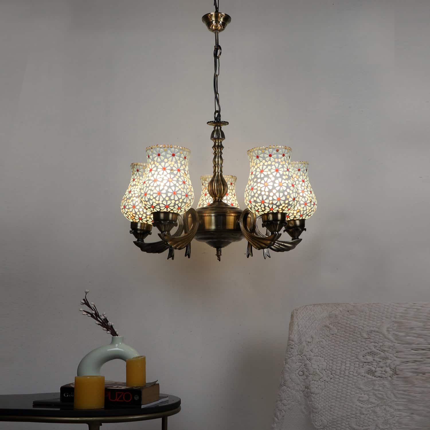 Devansh Metal Electric Wall Light in Maroon Colour with Maroon Shade Count of 1 Light
