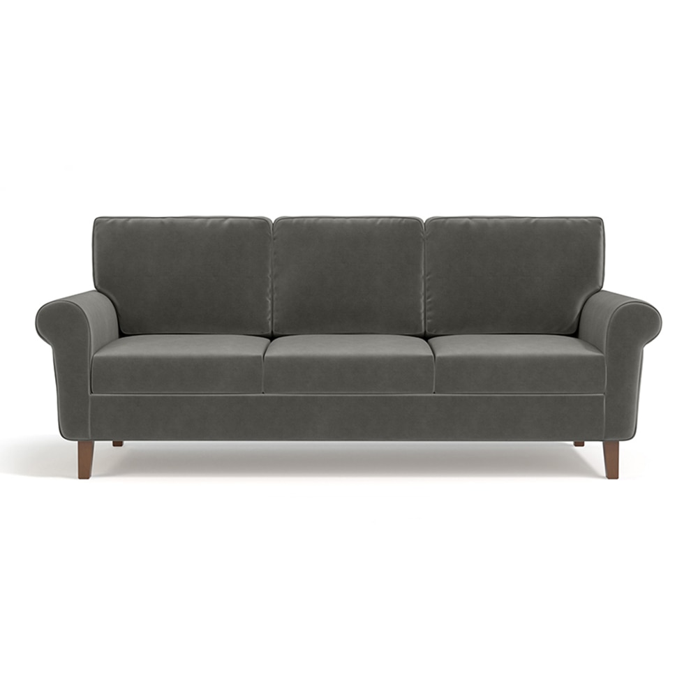 Oxford 3 Seater Fabric Sofa in Ash Grey Velvet Colour-image-37