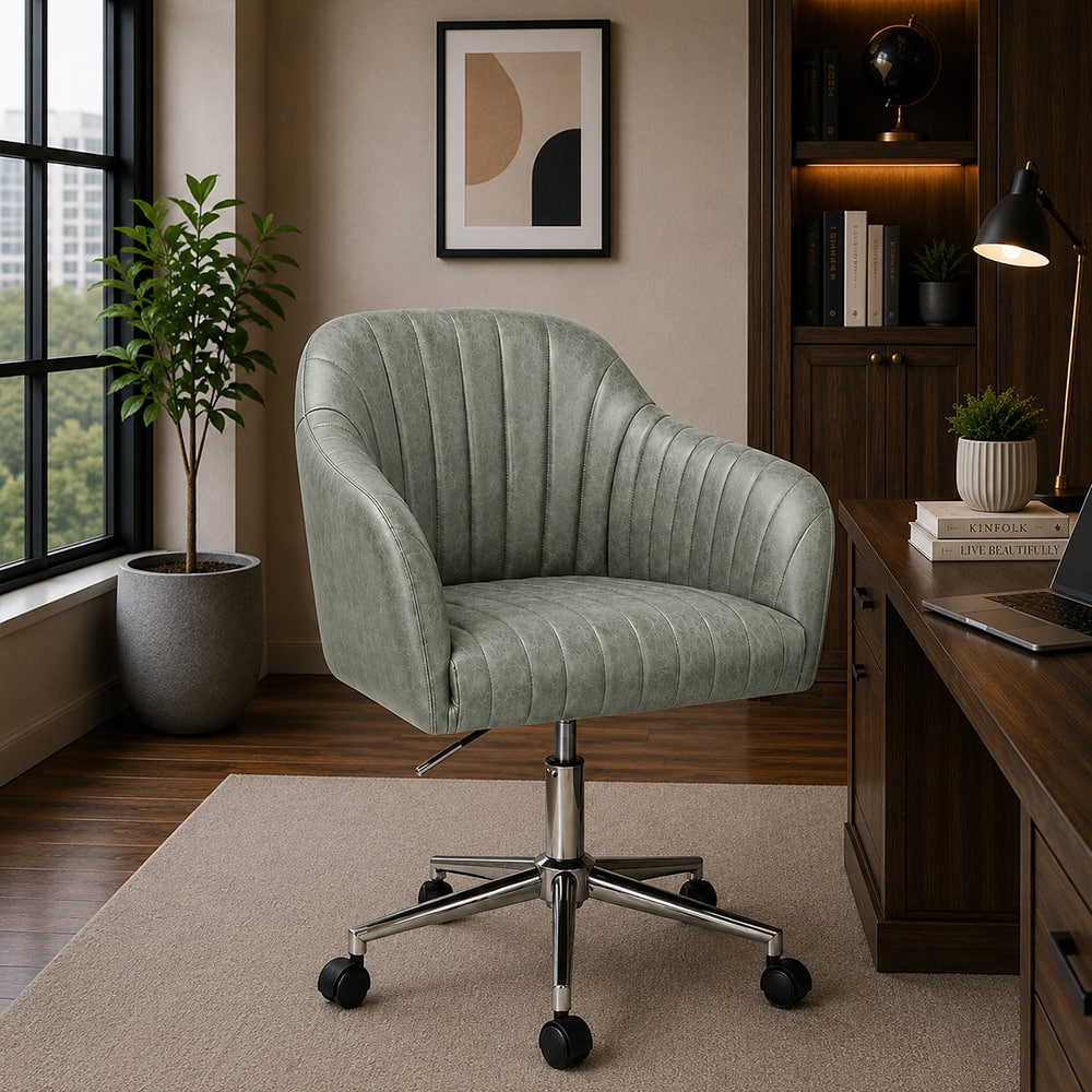 Doe Buck Colm Modern Sage Leatherette Office Chair