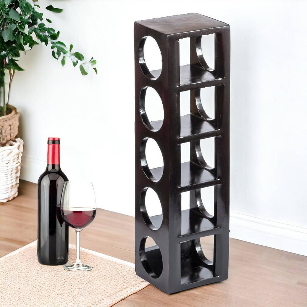 Wembley Sheesham Wood Wine Rack in Dark Walnut Finish