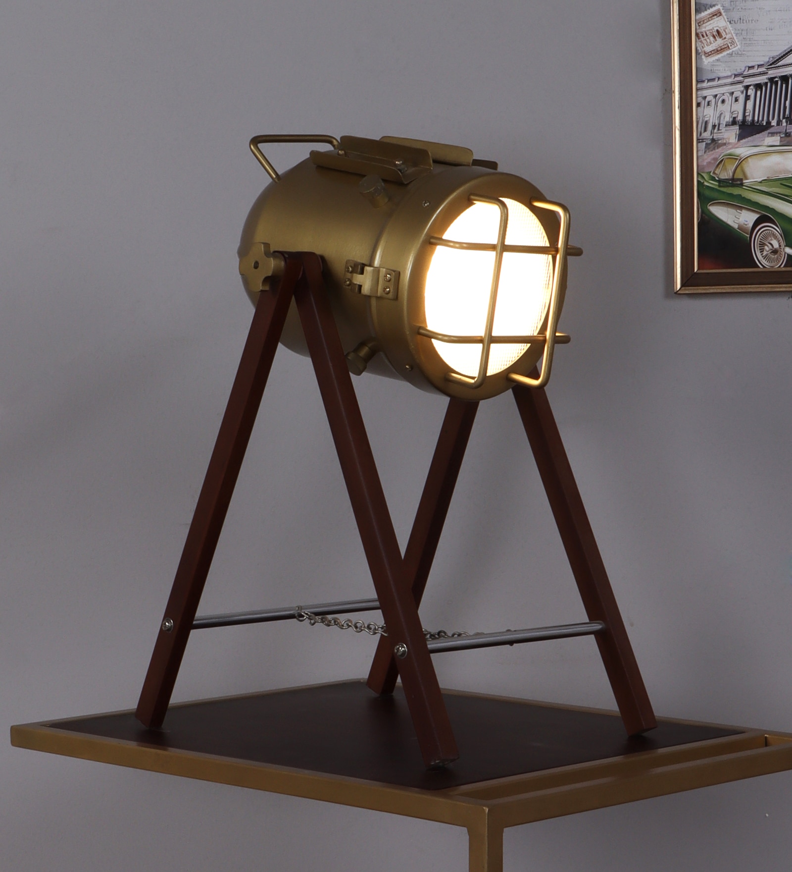 Mirabelle Study Lamp in Brass Antique Shade