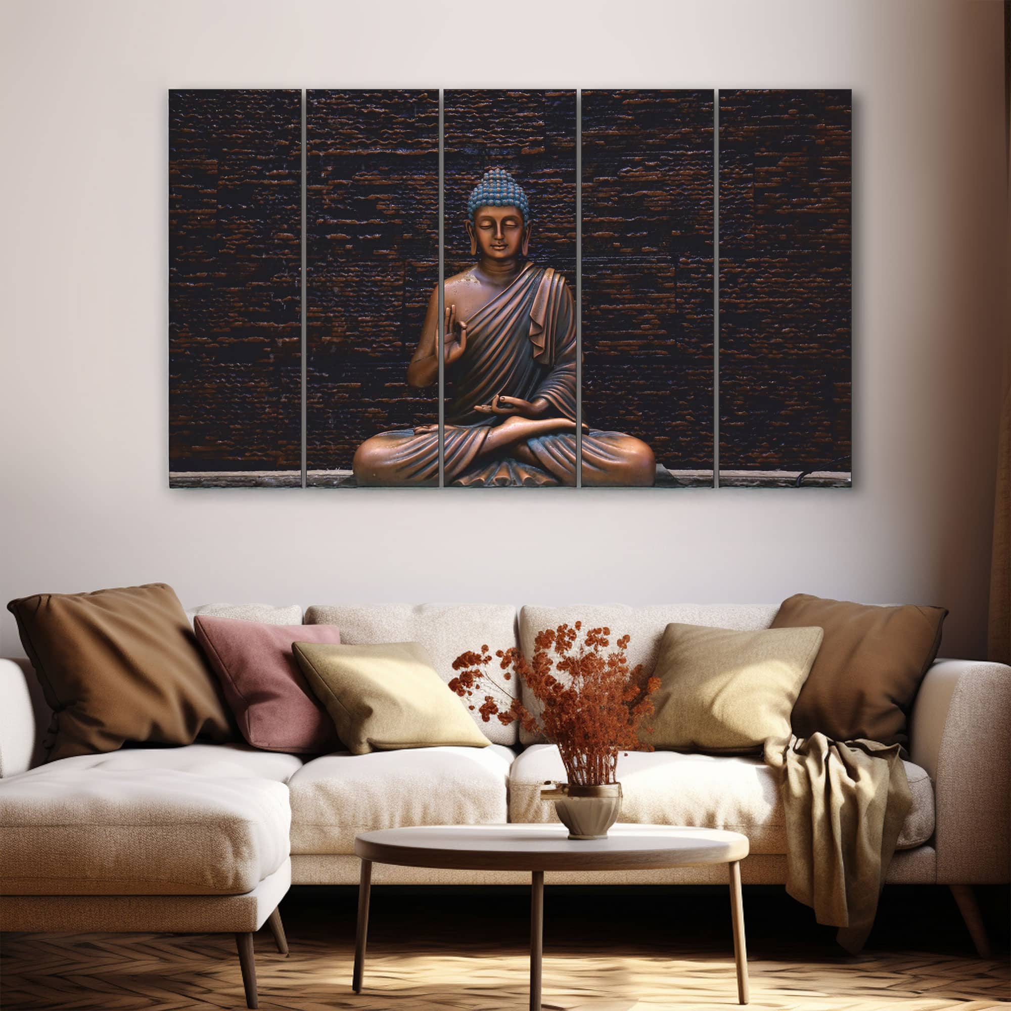The Castle Decor Lord Buddha Meditation Wall Art Framed Painting 27x48 Inch (Style 25) - The Castle Decor