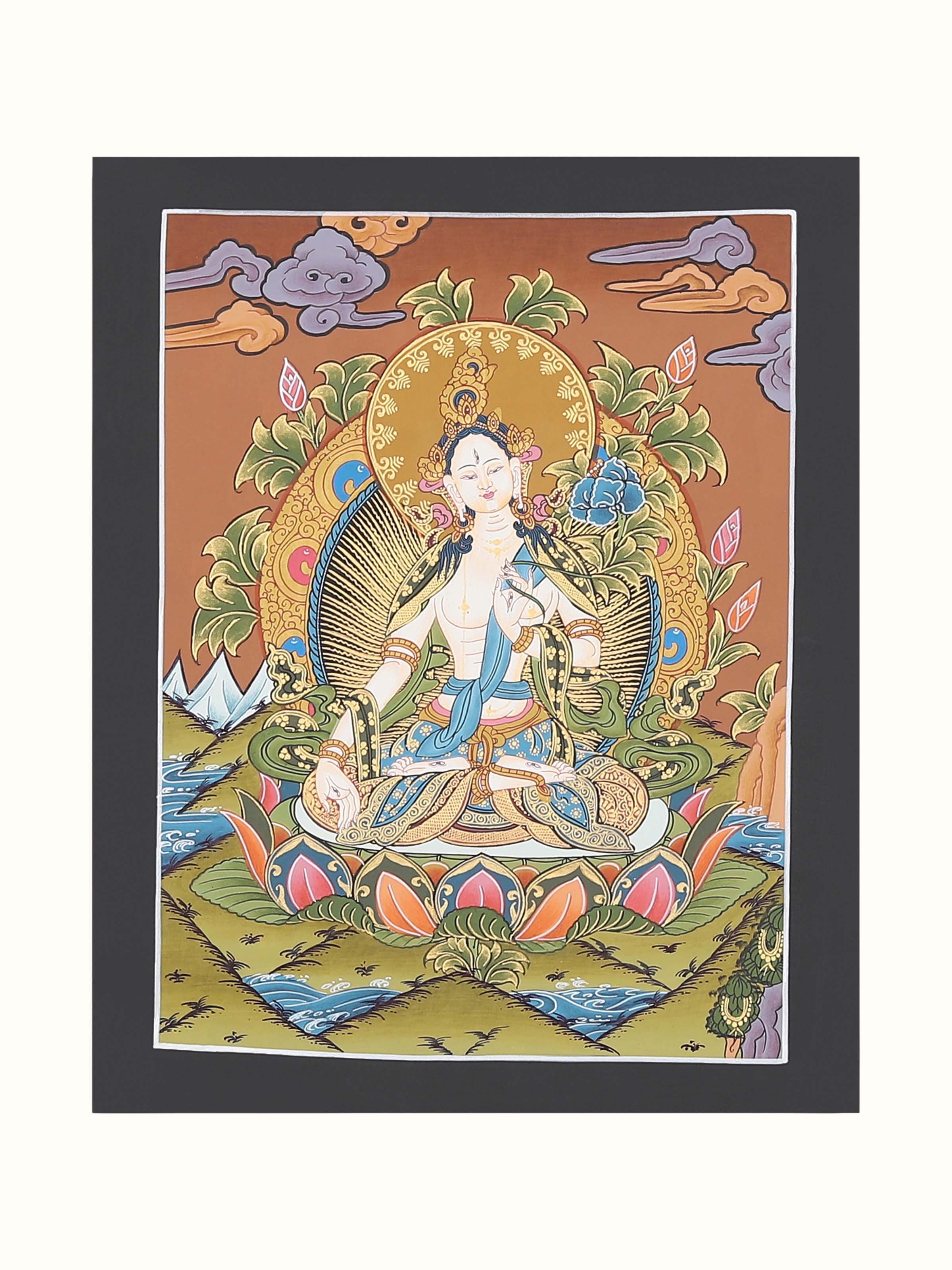 White Tara Thangka Painting