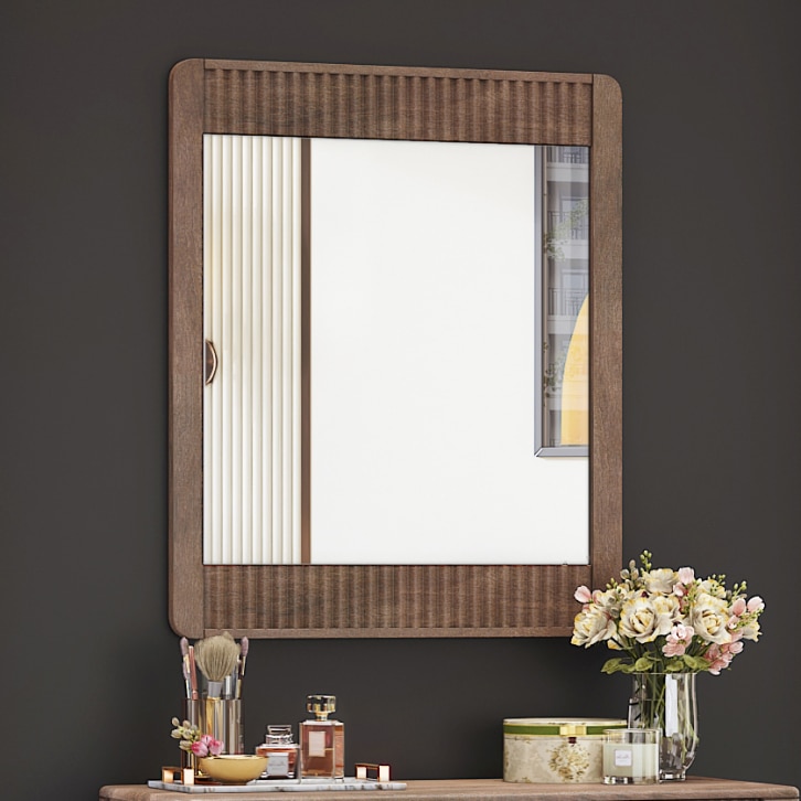 Toledo Solid wood Mirror Frame In Danish Walnut Finish
