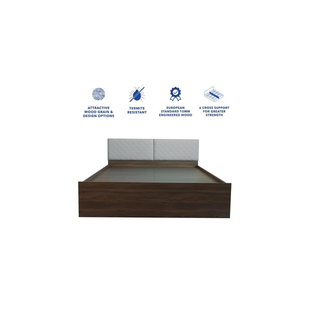 Citta Engineered Wood Queen Size Bed In Walnut Finish