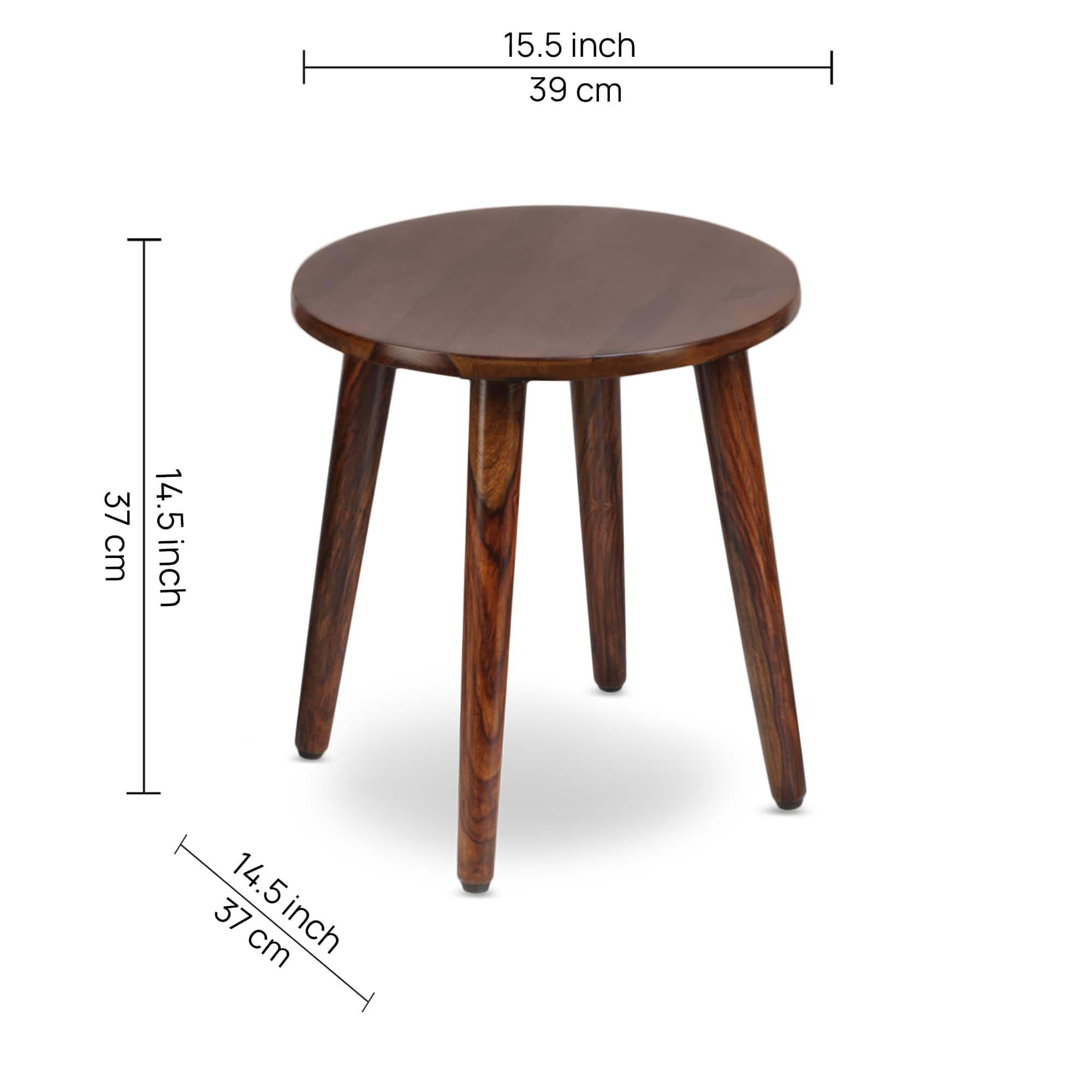 Aurora Solid Wood  Ottomon in  Blue Colour