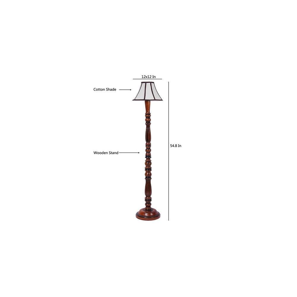 Carey Brown Cotton Shade Floor Lamp