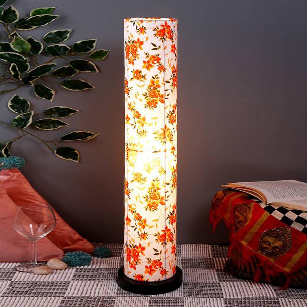 Usher Multicolour Cotton Shade Floor Lamp