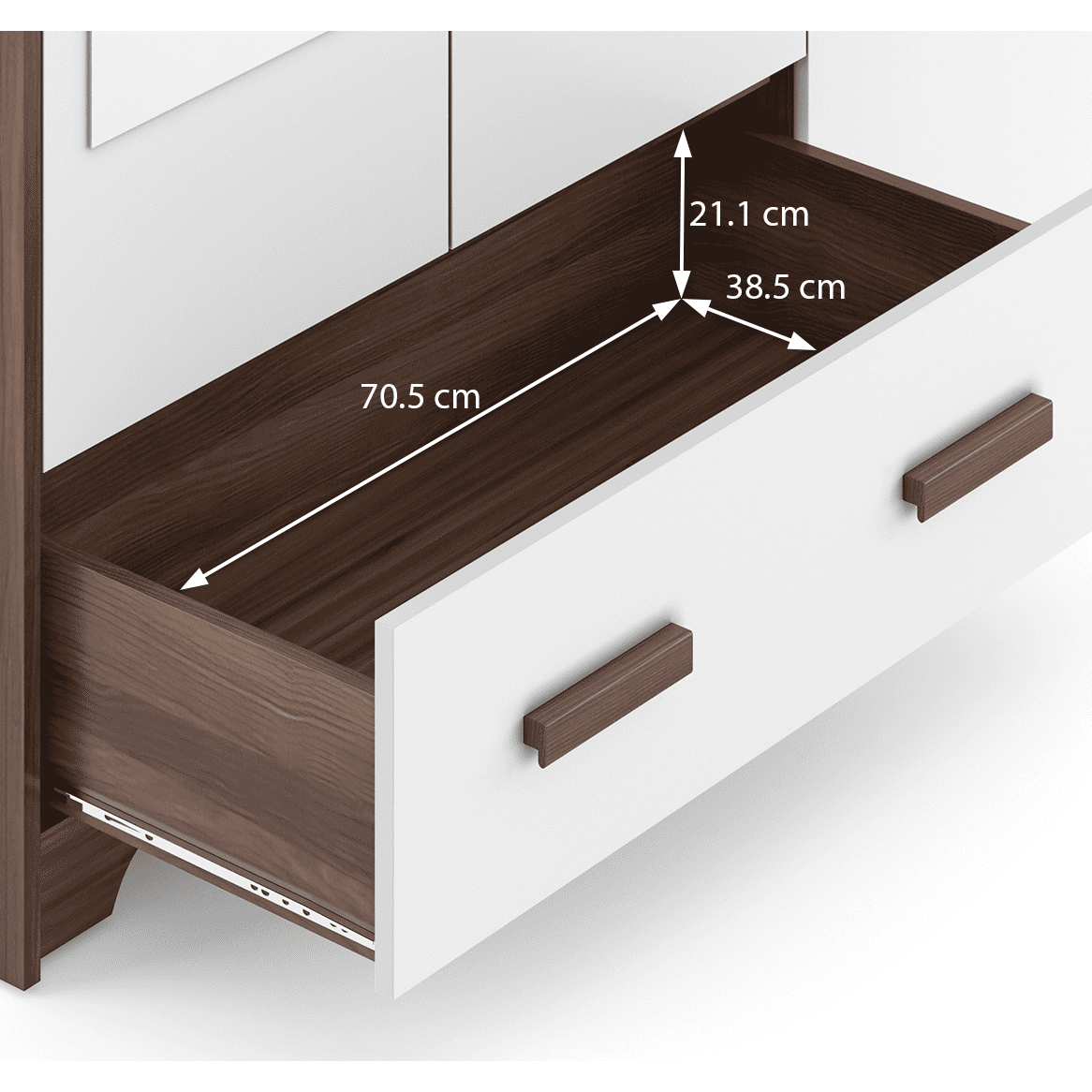 Miller 3 Door Wardrobe With Mirror in Two Tone Finish