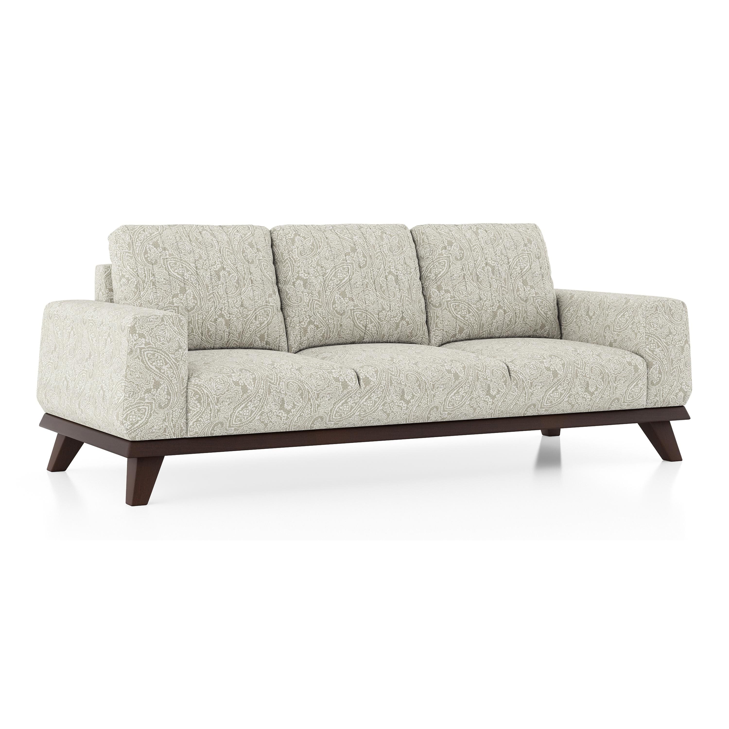 Granada Essential 3 Seater Fabric Sofa In Monochrome Paisley